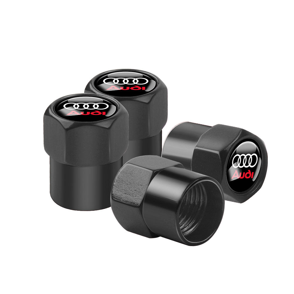 Audi Dust Caps Black SET OF 4 Pcs