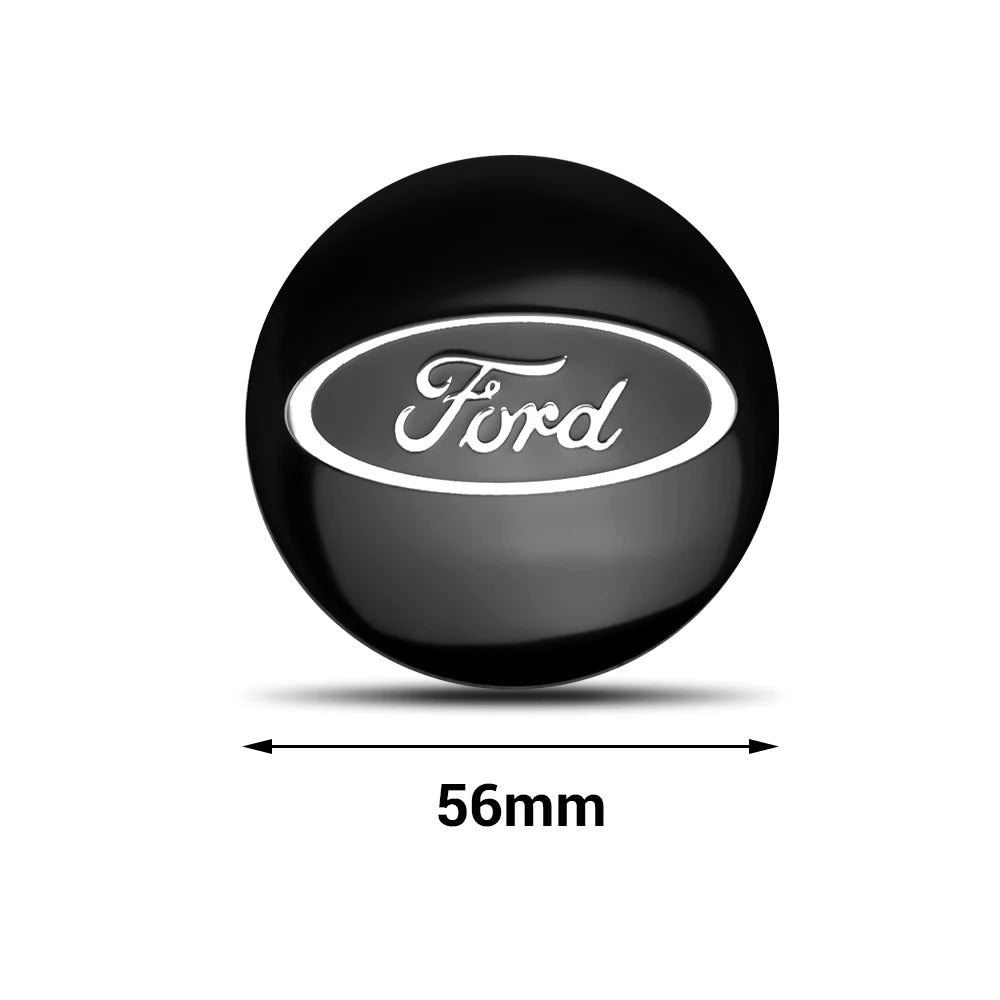 Ford Centre Caps 54mm Black/Silver/Blue 4Pcs