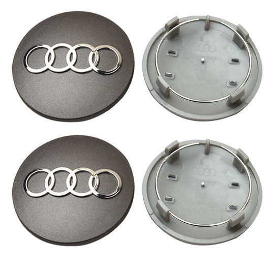 Audi Wheel Centre Caps 68mm Black/Grey 4Pcs