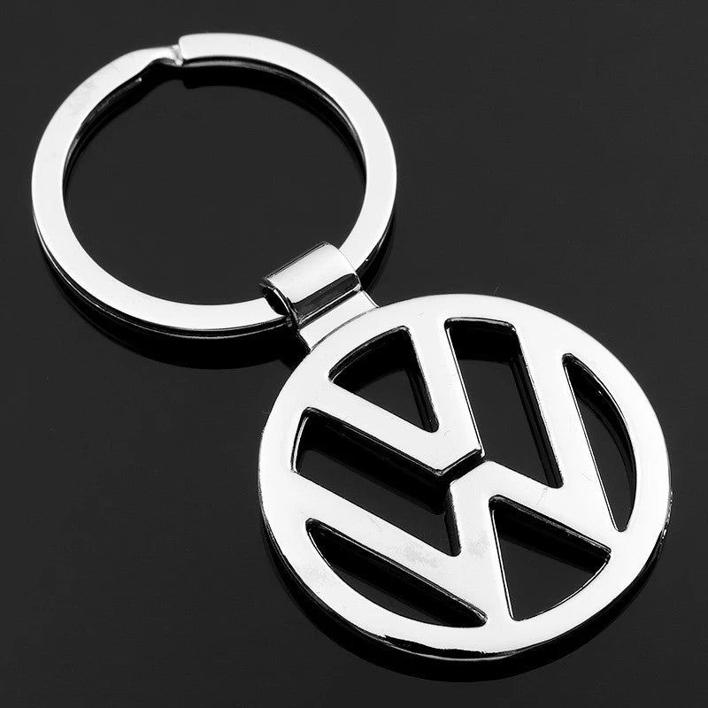 vw keyring silver rounded shape