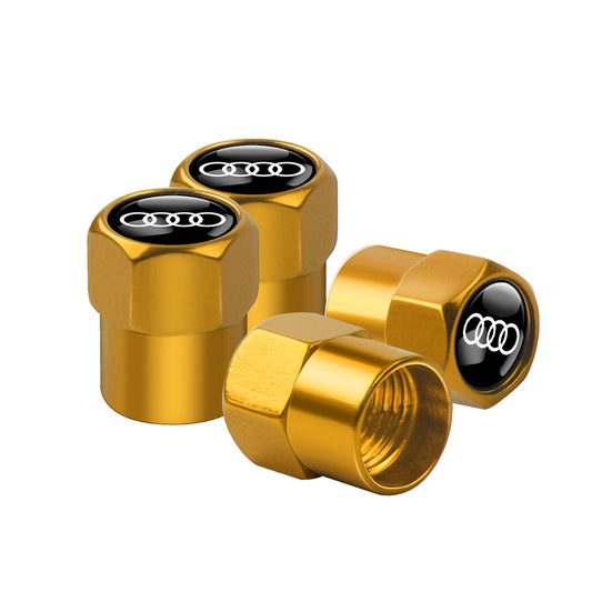 Audi Dust Caps Gold SET OF 4 Pcs