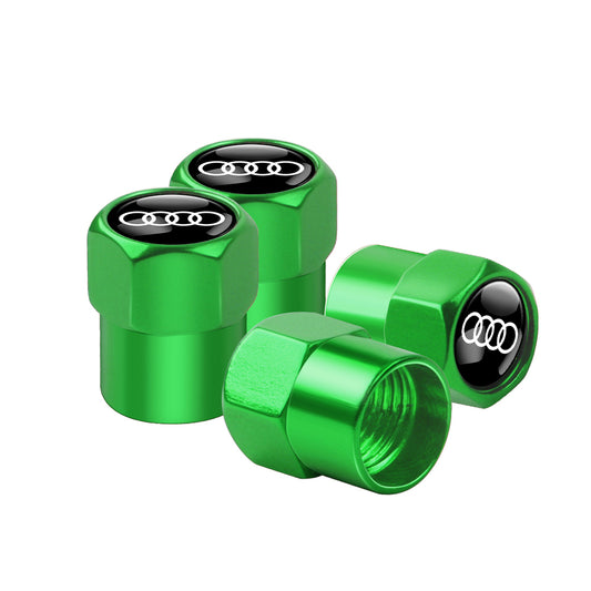 Audi Dust Caps Green SET OF 4 Pc