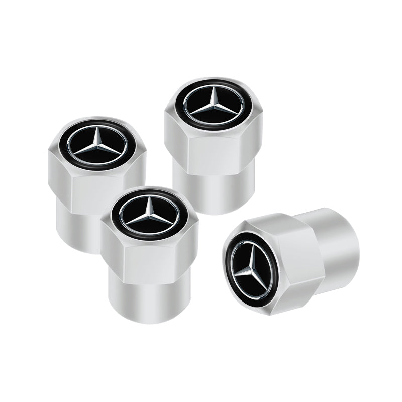 Mercedes Silver Dust Caps Set of 4 valve caps