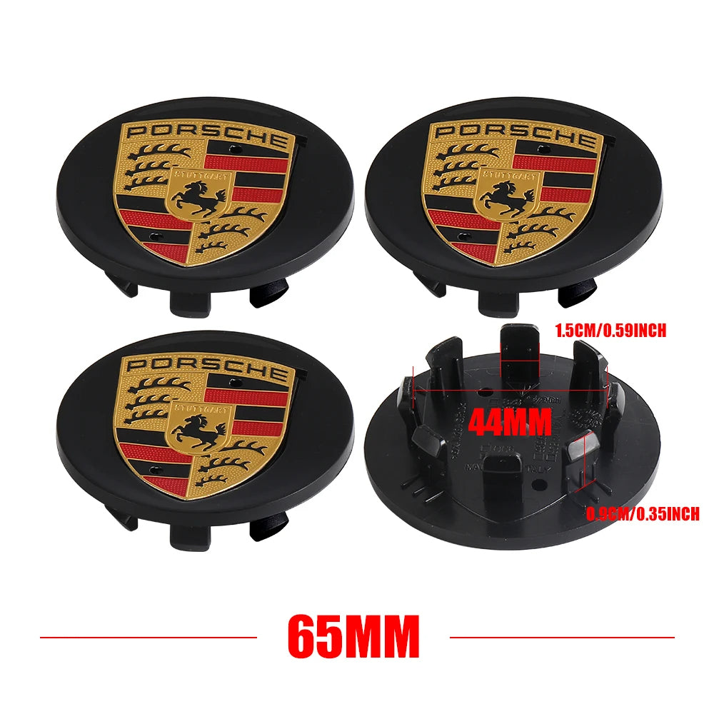 Porsche Wheel Centre Caps 65mm Black 4Pcs