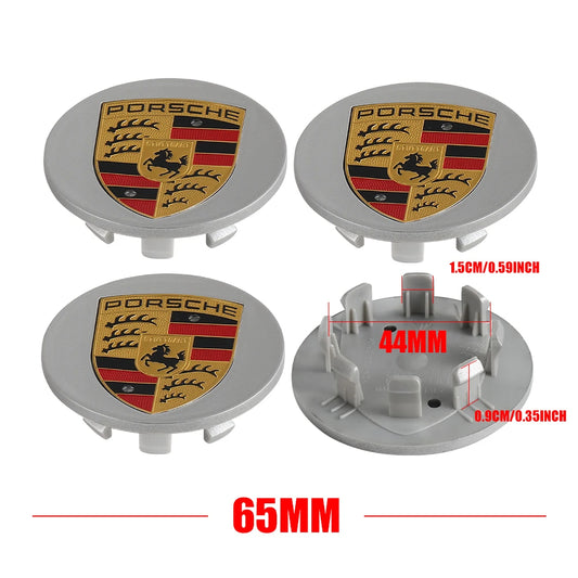 Porsche Centre Cap 65mm Silver 4Pcs