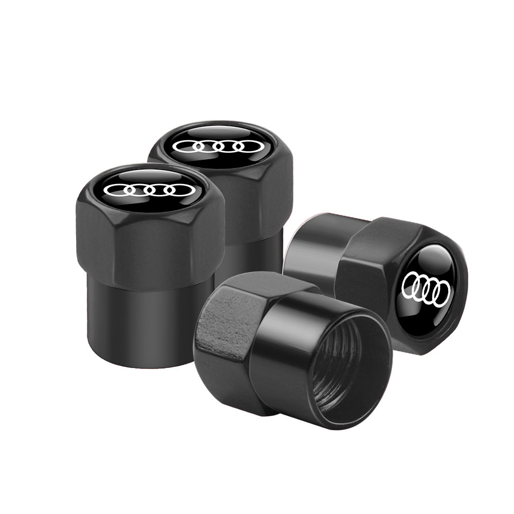 Audi Dust Caps Black SET OF 4 Pcs