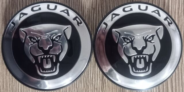 Jaguar centre caps 59mm Black X, I, F, E series 4Pcs