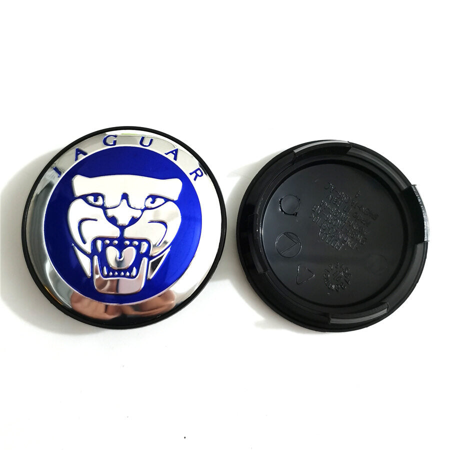 Jaguar wheel Caps 59mm Blue X, I, F, E series 4Pcs